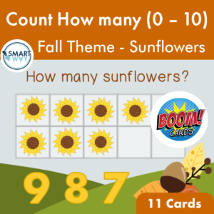 count sunflowers 0-10 boom cards