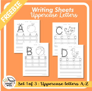 Uppercase letters writing practice sheets