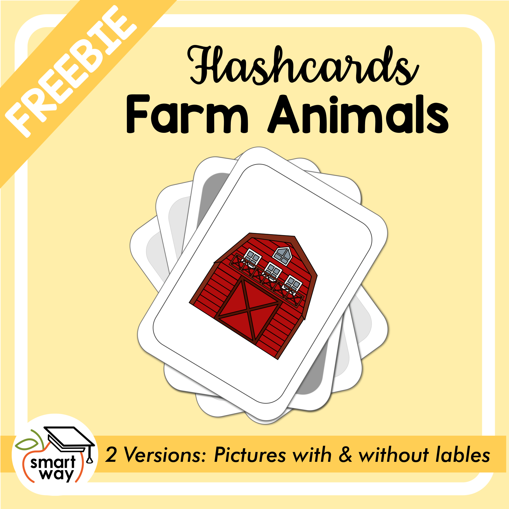 free farm animal flashcards