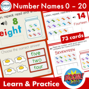 number words 0-20 boom cards