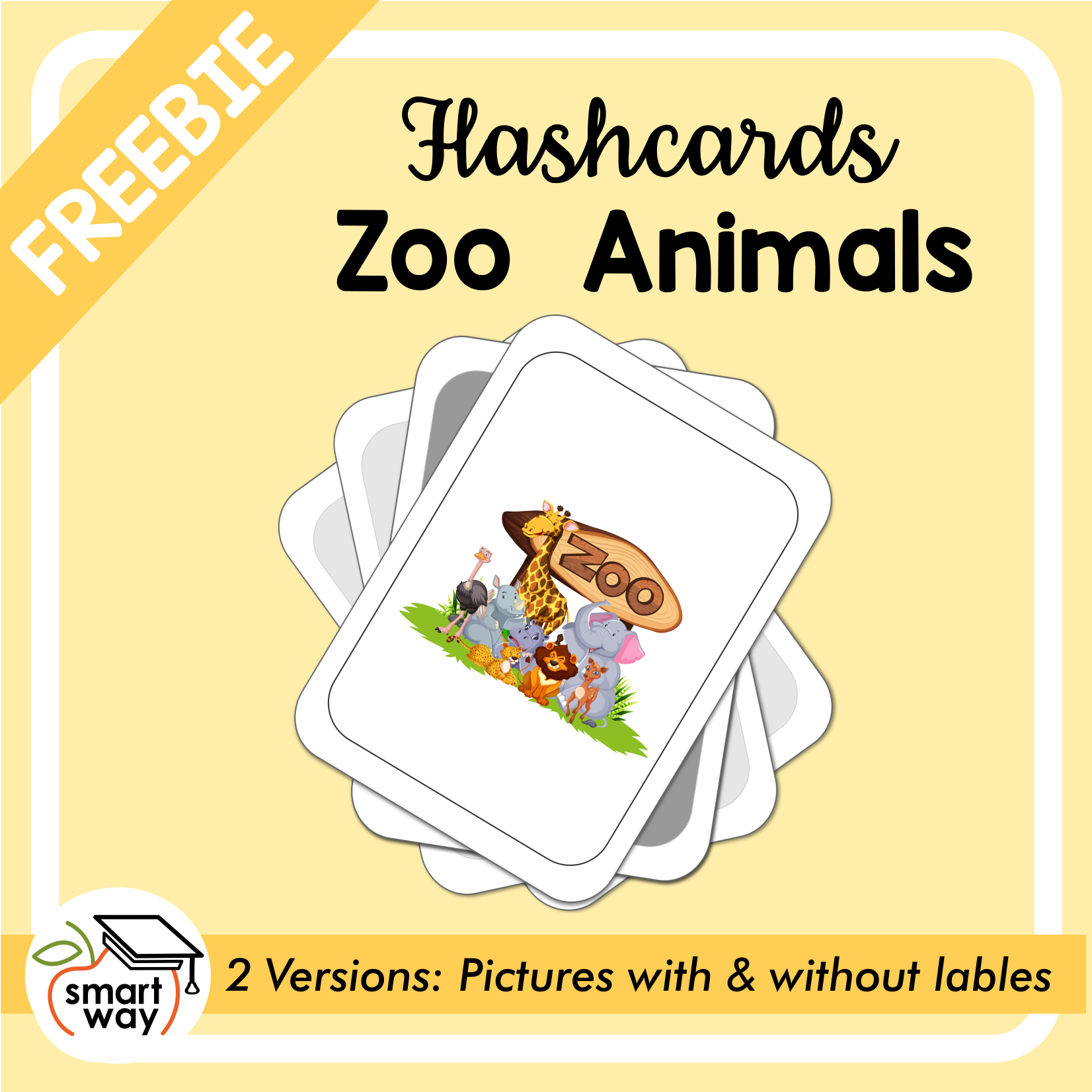 zoo animals free flashcards