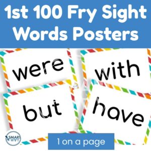 100 fry Sight words posters rainbow theme