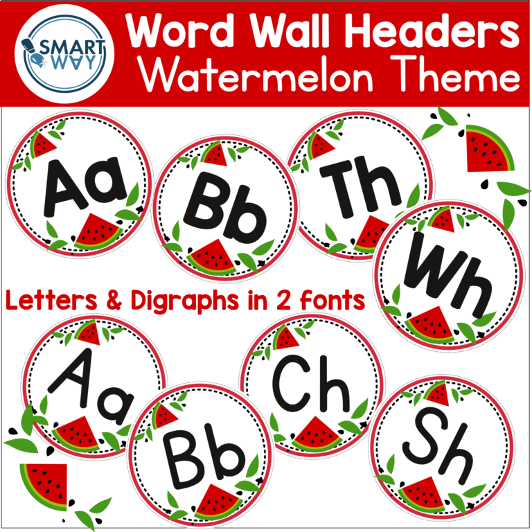 Word Wall Headers - watermelon