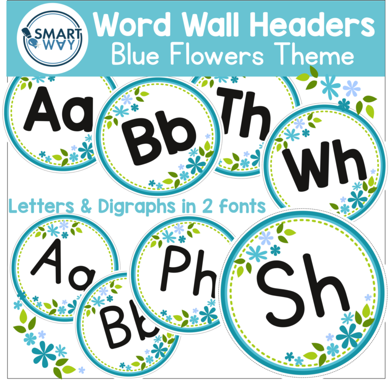 Word Wall Headers - Blue