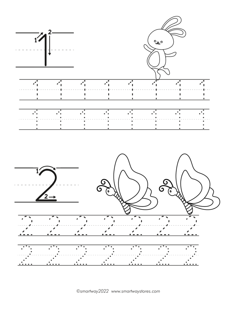 number writing practice sheets - spring theme