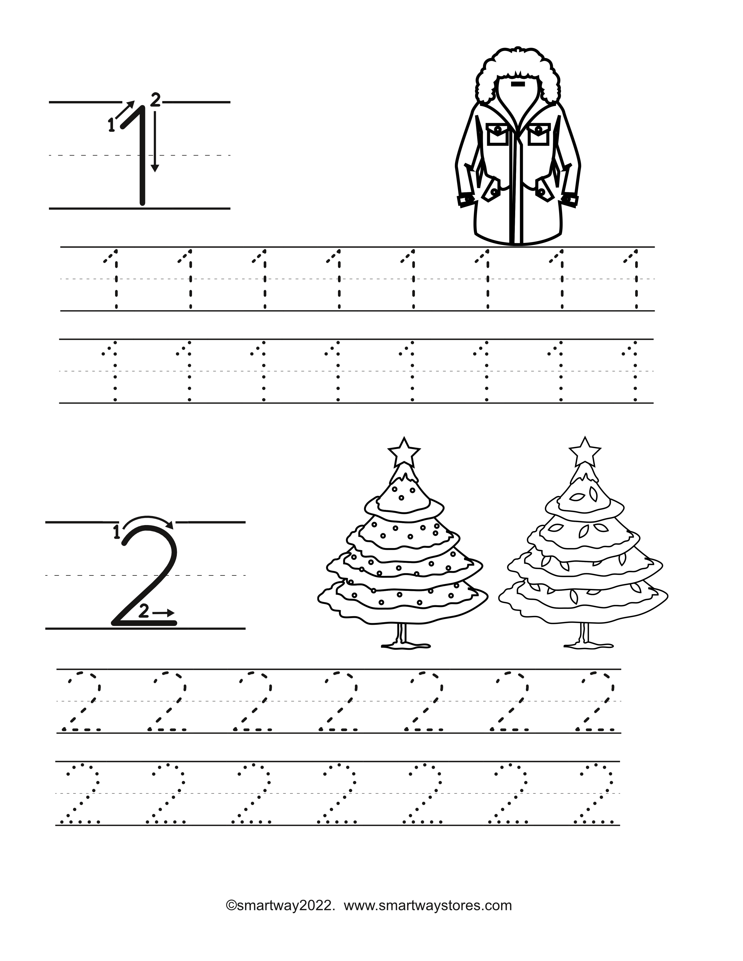 count, trace and color numbers winter theme-page003