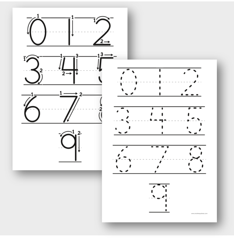 numbers writing practice sheets