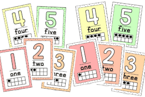 Dotted border version – a light, whimsical touch that adds charm to your math corner