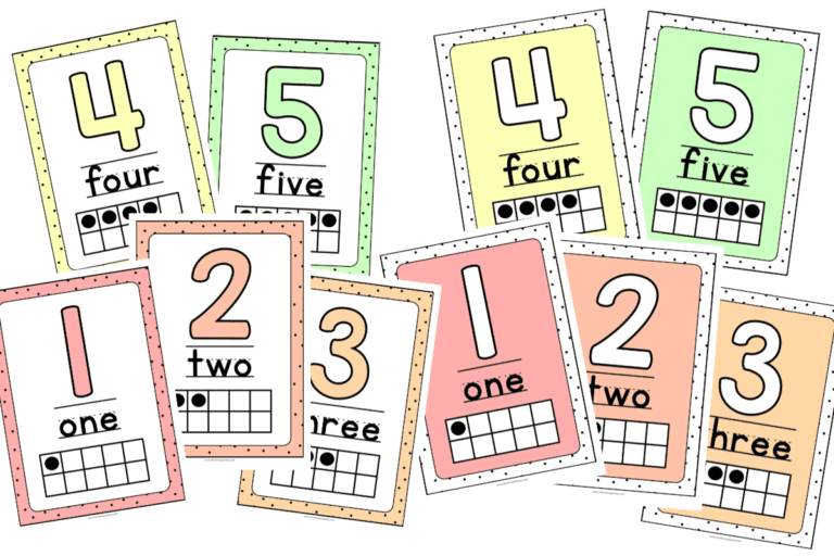 Dotted border version – a light, whimsical touch that adds charm to your math corner